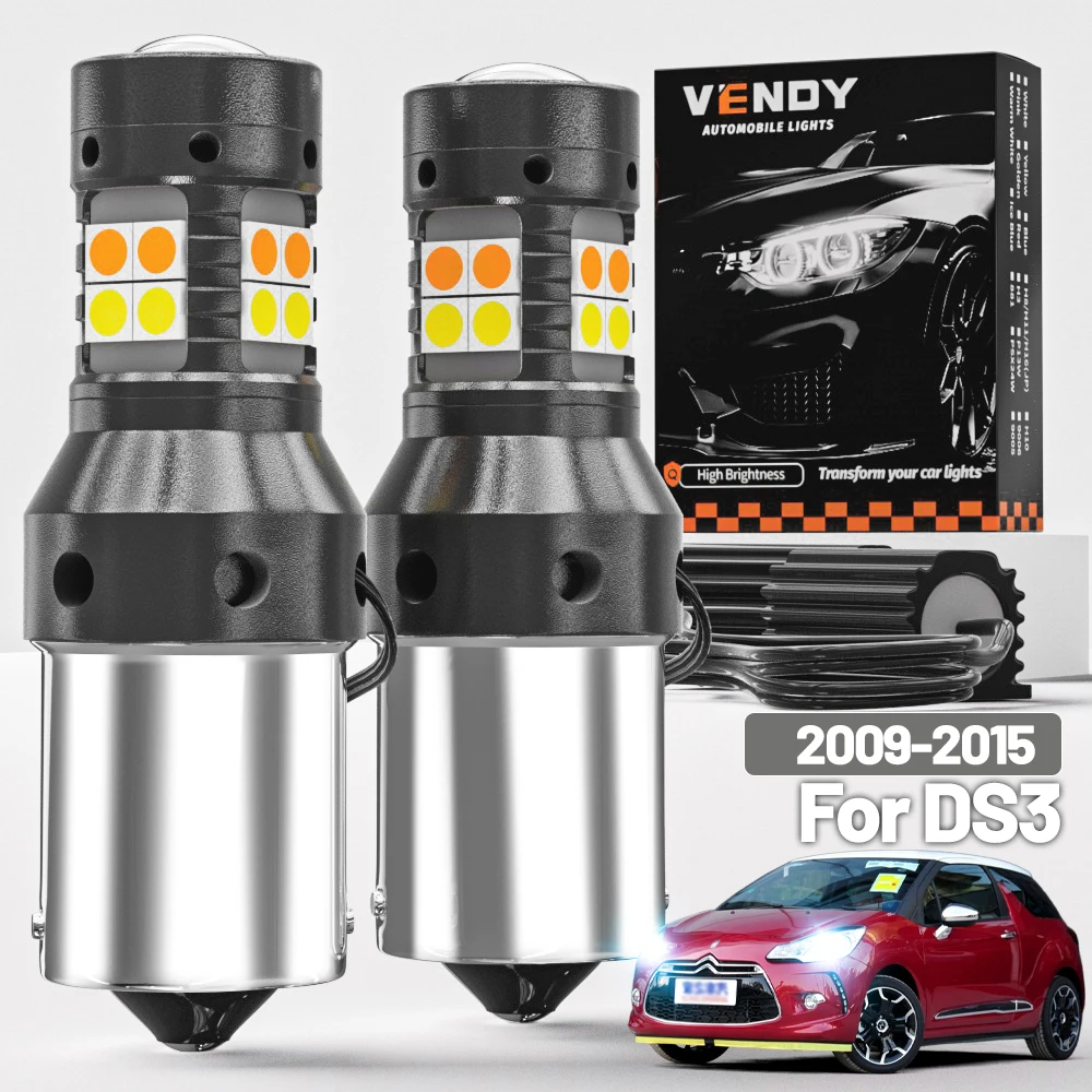 

2 шт. для Citroen DS3 2009-2015 двухрежимный светодиодный указатель поворота + дневные ходовые огни DRL 2010 2011 2012 2013 2014 аксессуары Canbus
