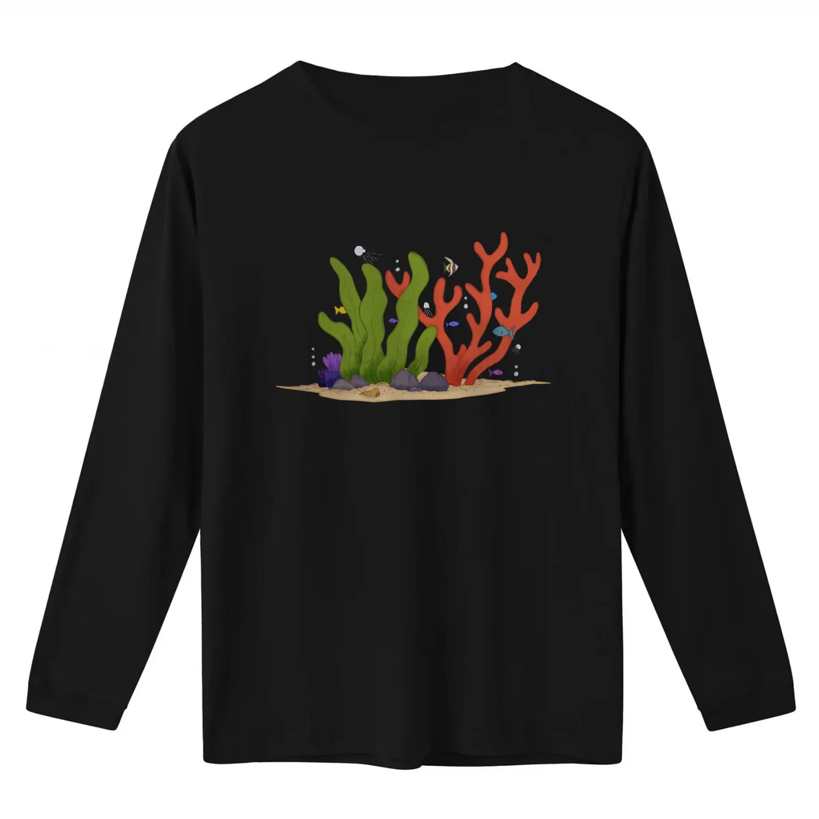 Coral Reef T-Shirt Summer Casual Cotton Tee Oversized Streetwear Tops Vintage Graphic Print Loose Fit Short Sleeve