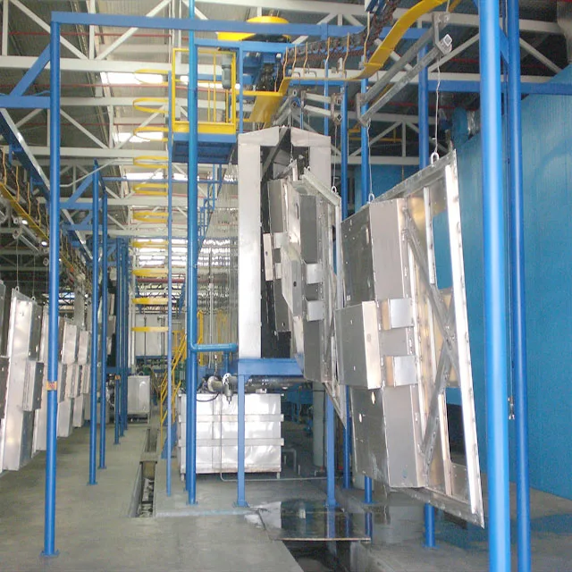 Línea automática de recubrimiento en polvo electrostático de metal de aluminio