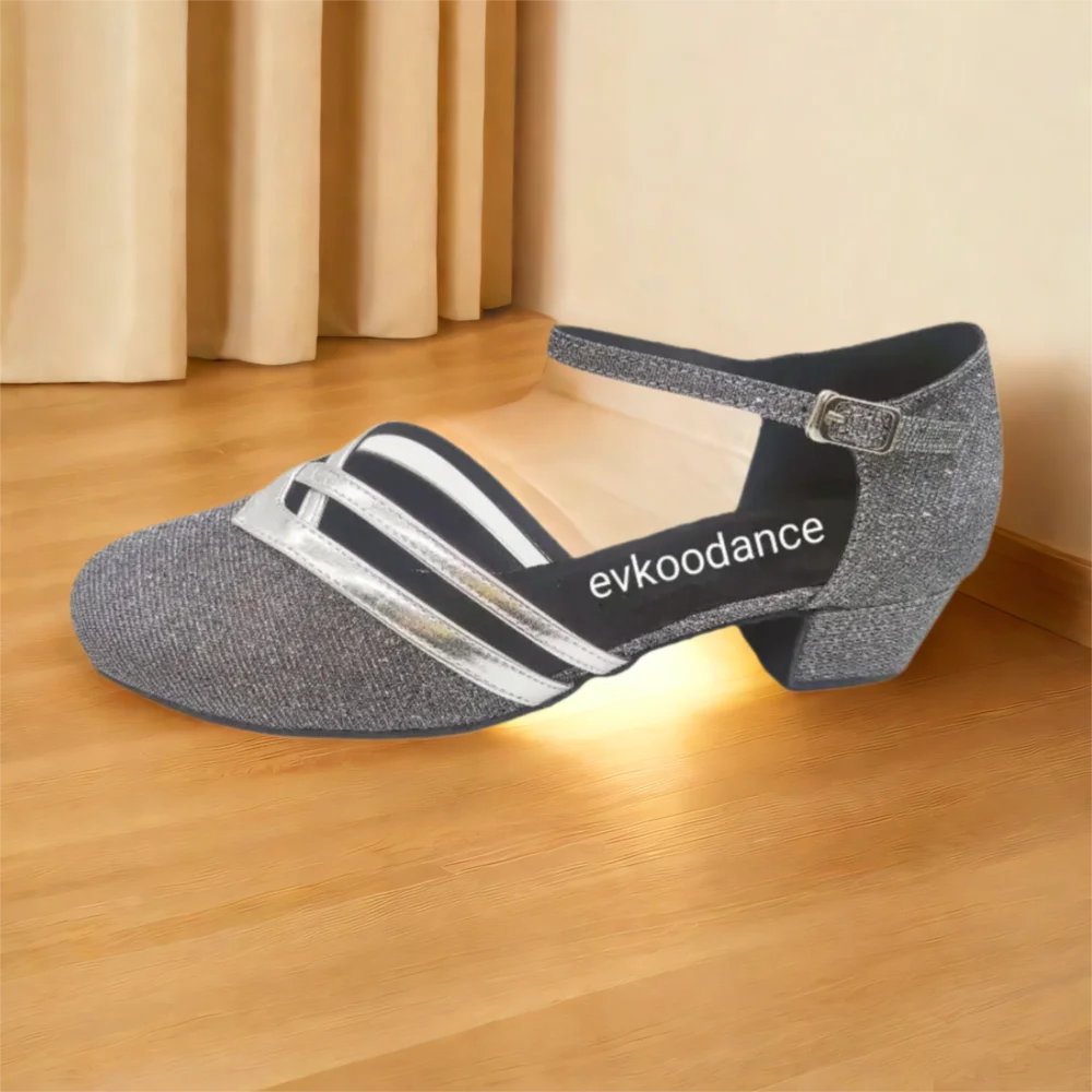 ممارسة النساء أحذية الرقص الأسود اللاتينية السالسا الجلد المدبوغ وحيد أحذية الرقص الجاز التدريب أحذية رقص الحفلات بكعب منخفض أحذية قاعة الرقص #5