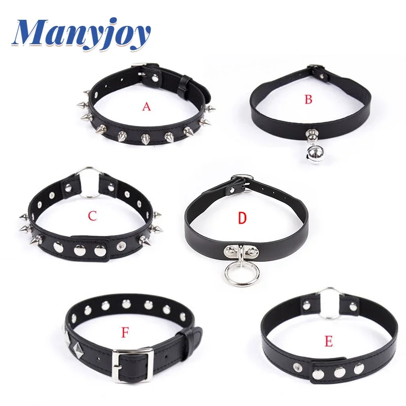 Manyjoy Sexy Choker Collar Rock Heart PU Necklace for Women Choker Gothic BDSM Bondage Jewelry Neck Collar for Female