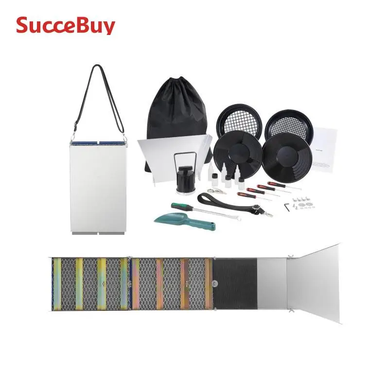 SucceBuy 50 "12" صندوق السلوس الكامل طقم غطاس الذهب سبائك الألومنيوم معدات تعدين الذهب 23/16 قطعة طقم التنقيب الذهبي
