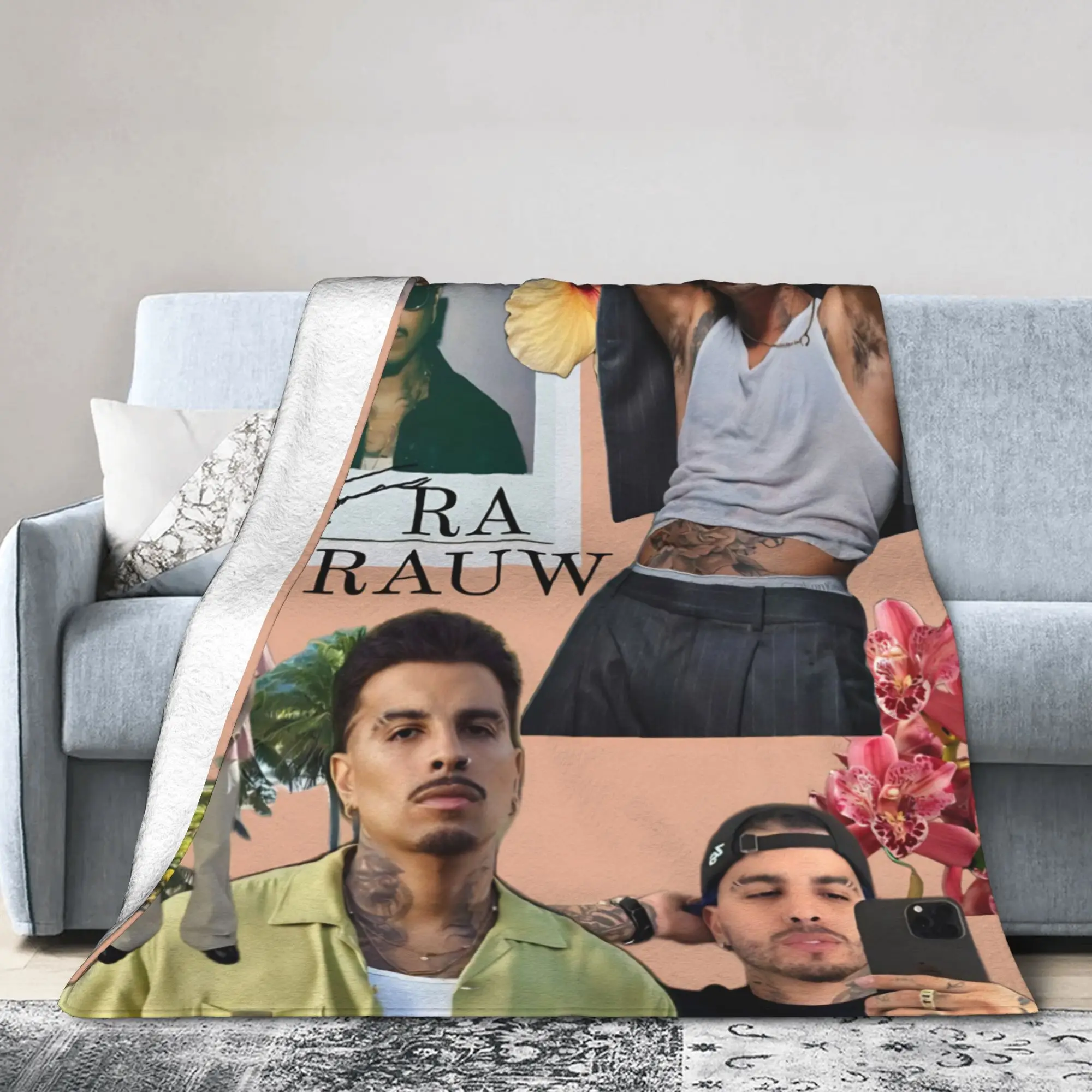 

Stylish Rauw Alejandro Singer Rapper Blankets Ultra-Soft Fleece Cozy Throw Blanket Machine Washable