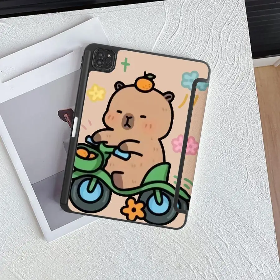 Tablet Case For iPad Pro 11th 10th 9th 8th 7th 12.9inch Mini 6 7 Air 4 5 M3 M2 1 2 M4 11inch Pro 2025 Holder Cover Capybara Cute
