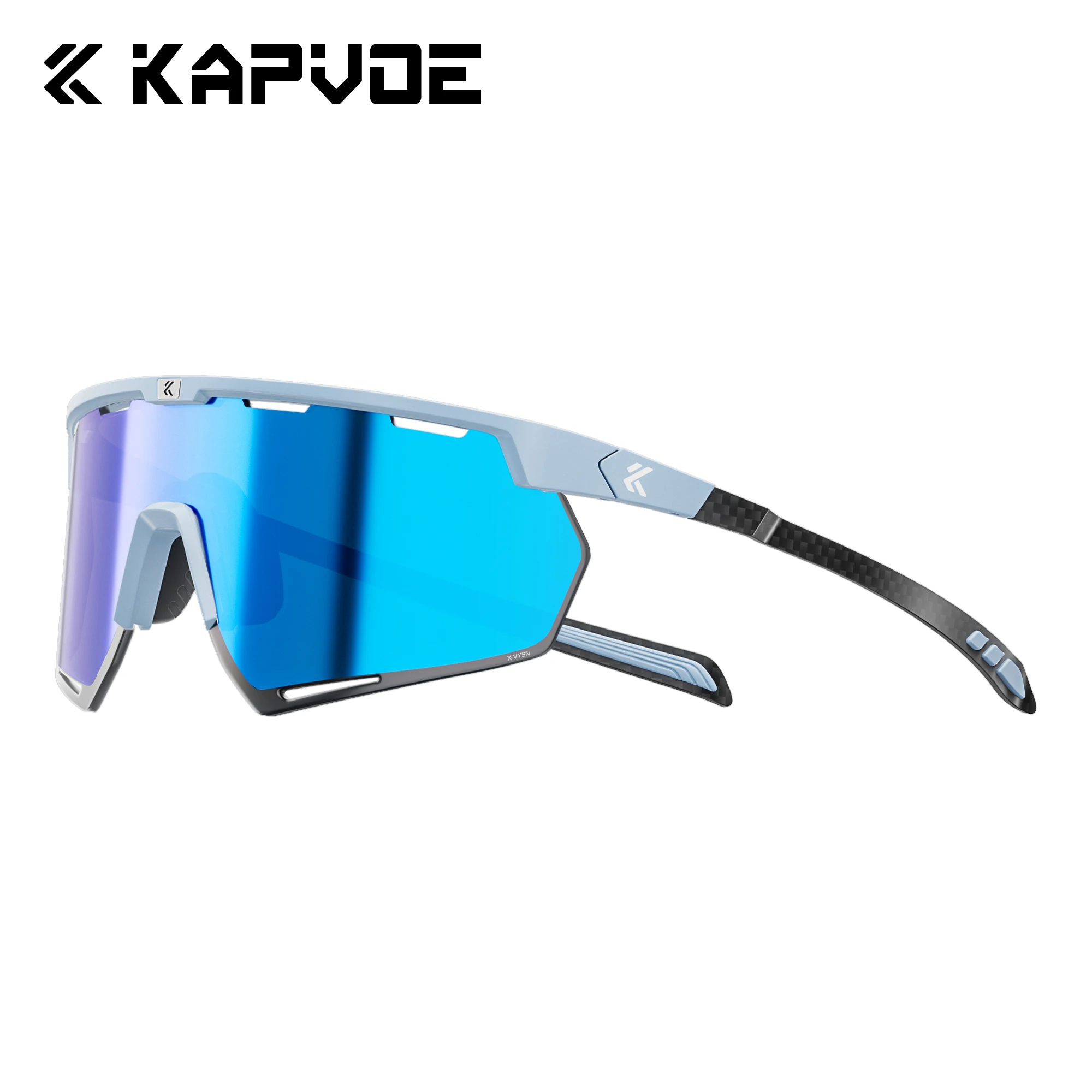 Kapvoe Fahrradbrille aus echtem Carbon, Sonnenbrille für Herren, leicht, photochrom, UV400, MTB, Fahrrad, Sportbrille 10