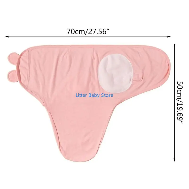 Set coperta per neonati in cotone anti-calcio N80C con cappello coordinato, morbido sacco a traspirante