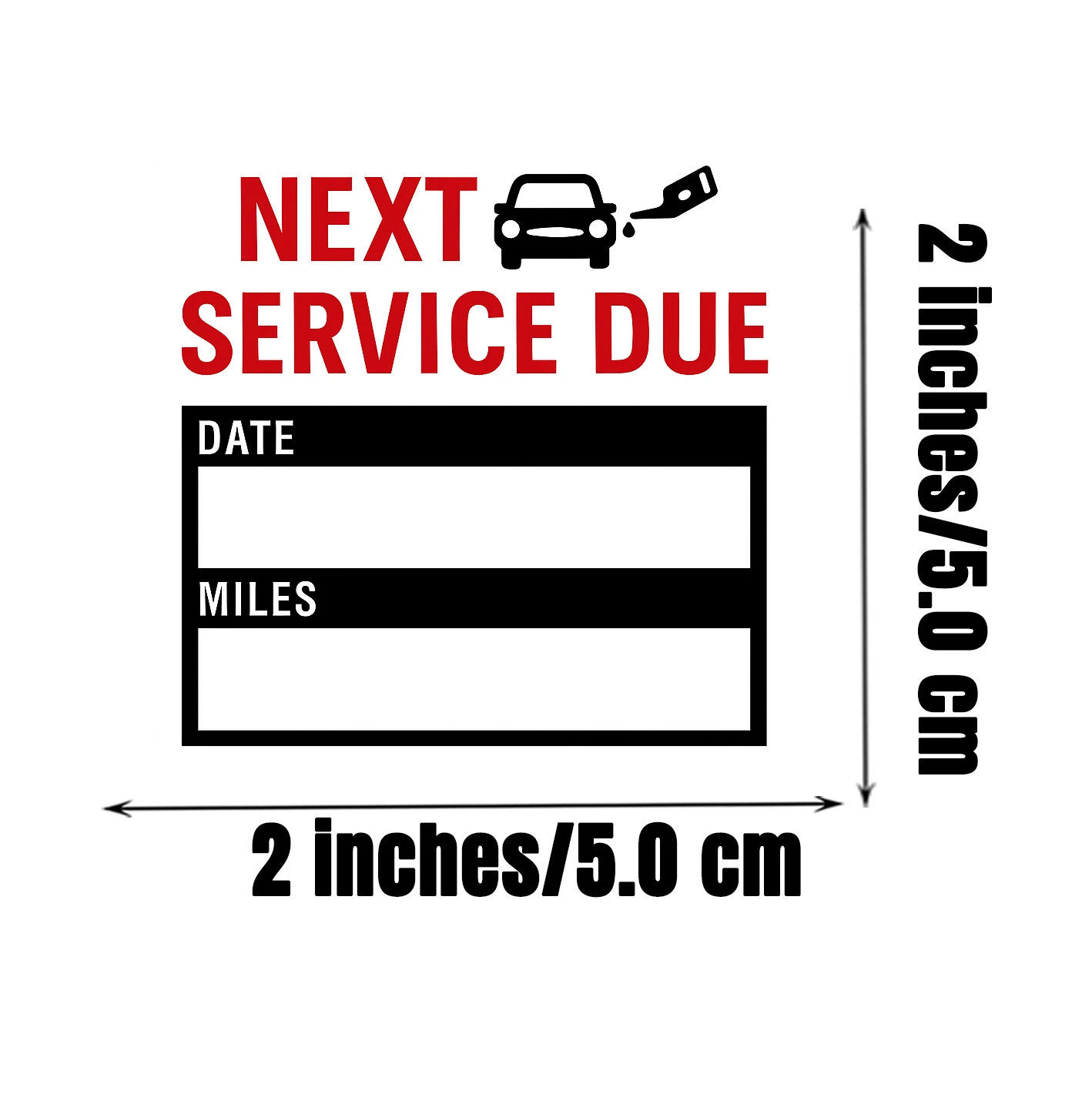 2 X 2inch 12Pcs Car Next Service Due Reminder Sticker Written Decals Car Sticker