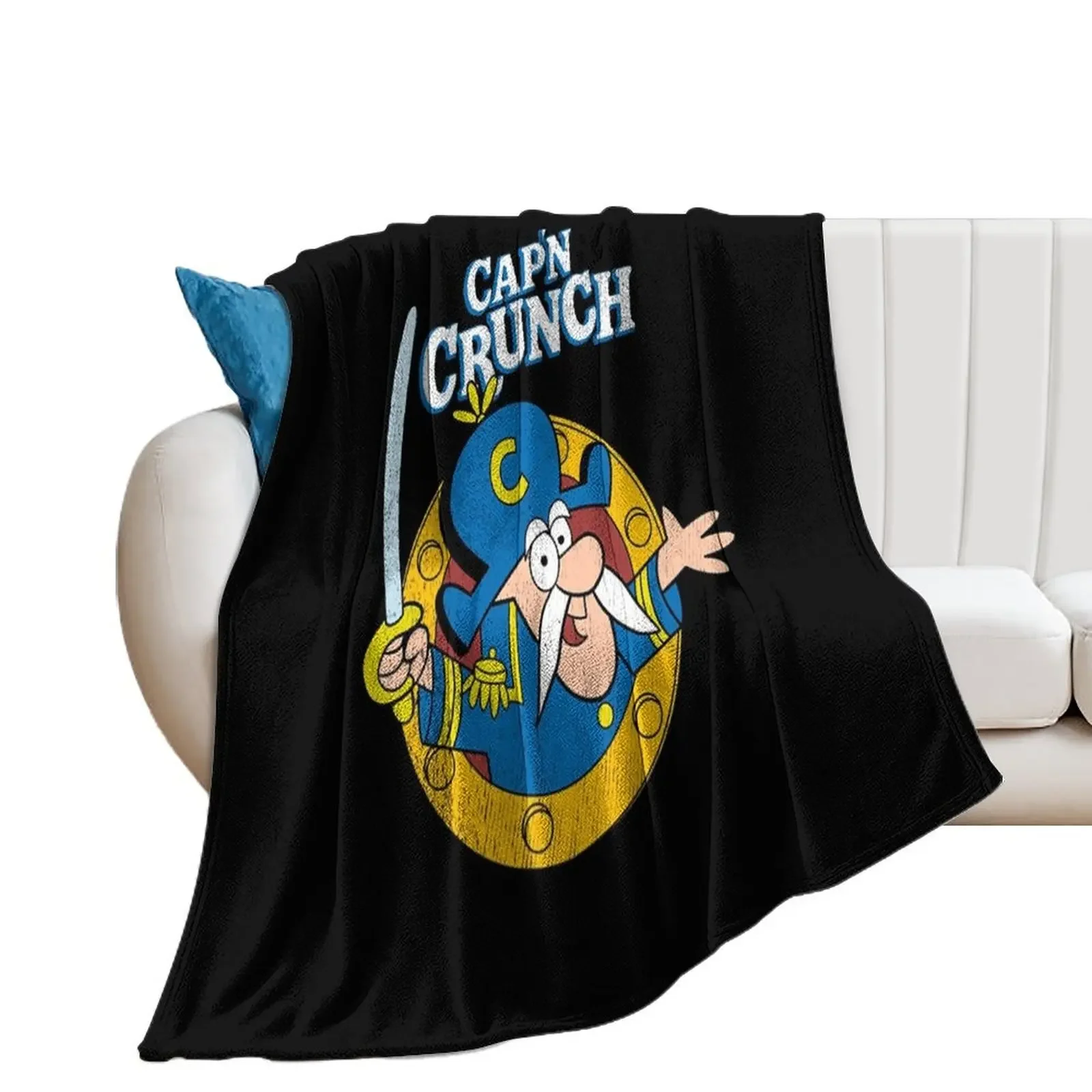 Vintage Crunch Cereal T-Shirt Throw Blanket Soft Plaid Custom Blankets