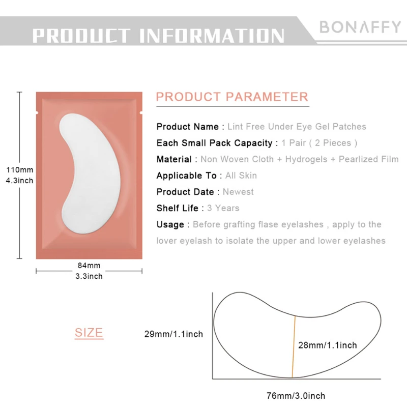 Cskess 500 pares de remendos de extensão de cílios, enxertia de cílios postiços sob almofadas para os olhos, sem fiapos, extensões de cílios postiços, remendo de papel para os olhos