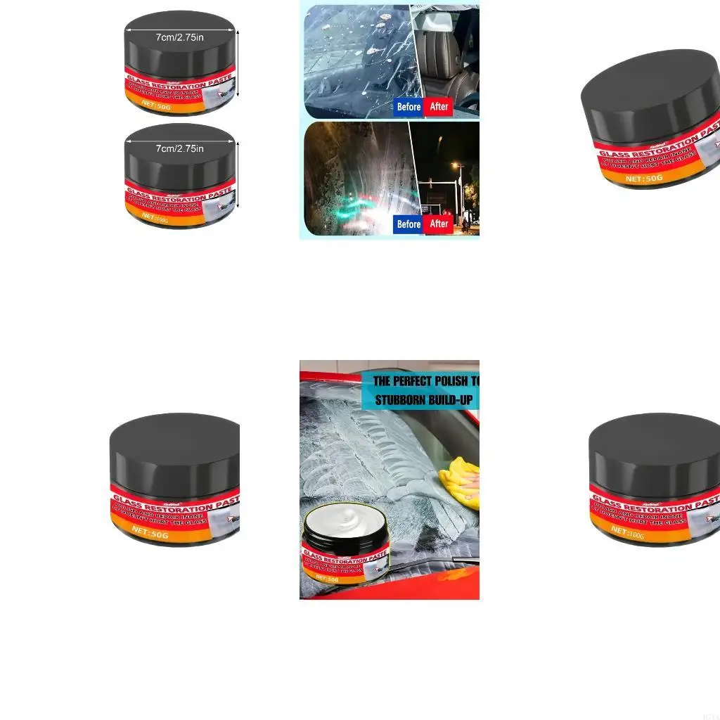 Glass Scratch Repair Paste for Windshield and Car Window Polishing, Light Scratch Care and Rain Film Cleaning D7YA