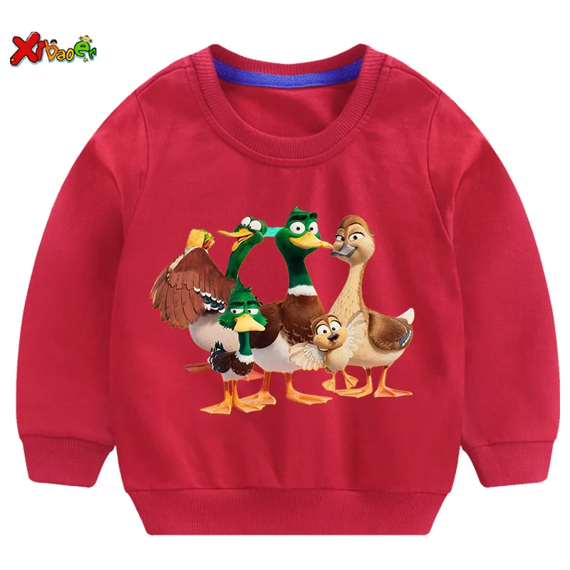 Kids Sweatshirts Shirt Boys Duck Hoodies Baby Cartoon Clothing Boys Girls Casual T Shirt Children Pullover Film Clothes Fashion