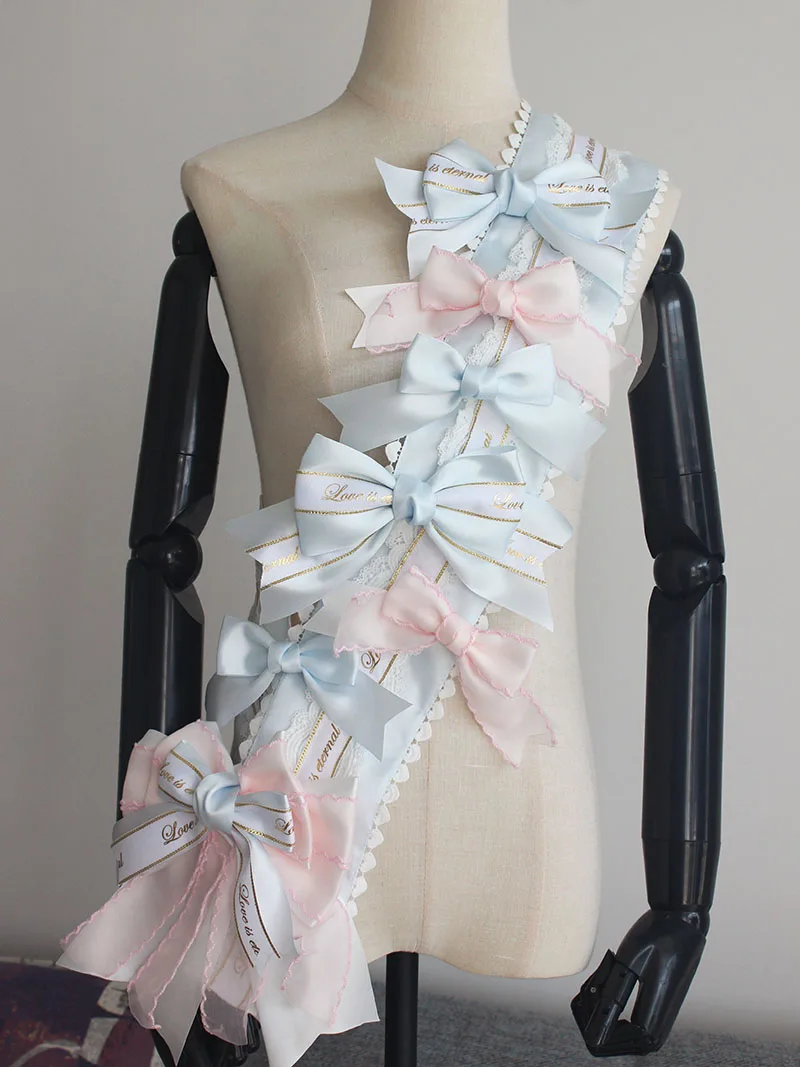 Original Heavy Industry Handmade Lolita Bow Gorgeous ริบบิ้นผู้หญิงหวานสาวนักเรียนคอสเพลย์ Y2k Props อุปกรณ์เสริม