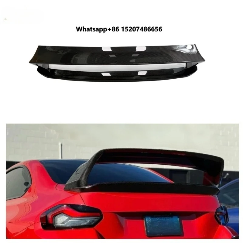 Design AN Design Dry Carbon Fiber Double Deck Rear Wing Spoiler forCar Rear Trunk Wing