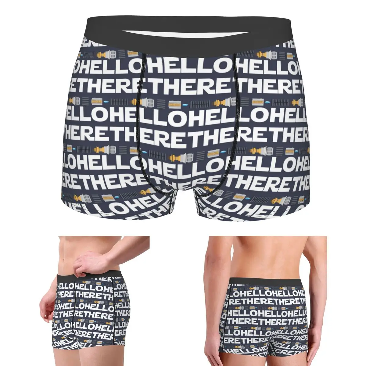 

Boxer Underpants Shorts Hello There Panties Men's Ventilate Underwear for Homme Man Boyfriend Gift