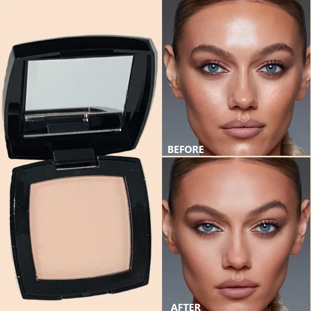 Langlebiges, mattes Fixierpuder, Ölkontrolle, Porenminimierung, makelloses Make-up, tragbares Gesichtspuder für eine glatte Haut