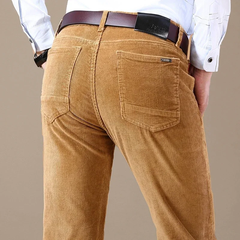 6 Color Men\'s Corduroy Casual Pants 2022 Autumn Winter New Style Business Fashion Stretch Regular Fit Trousers Male Clothes