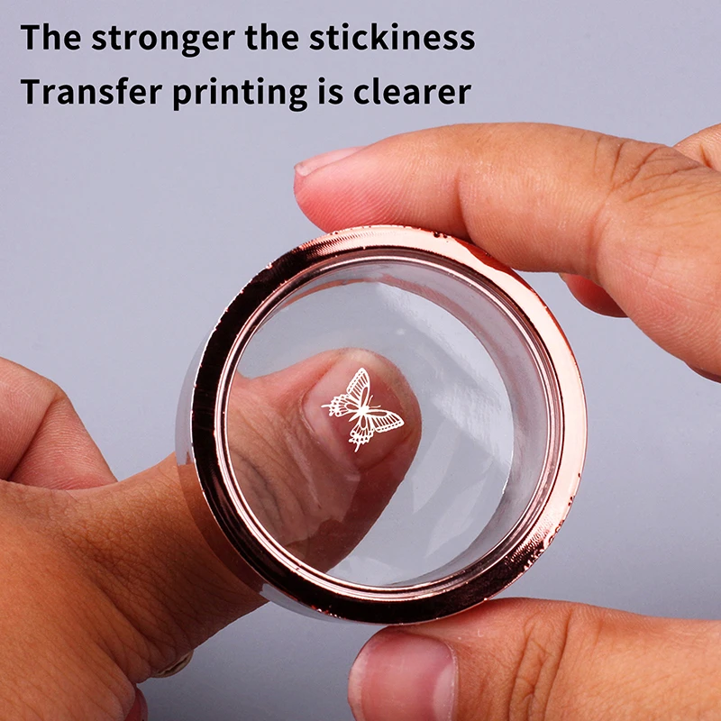 French Nail Art Stamper With A Nail Scraper Silicone Clear Head Nail Mold Stamping Template For DIY Manicure