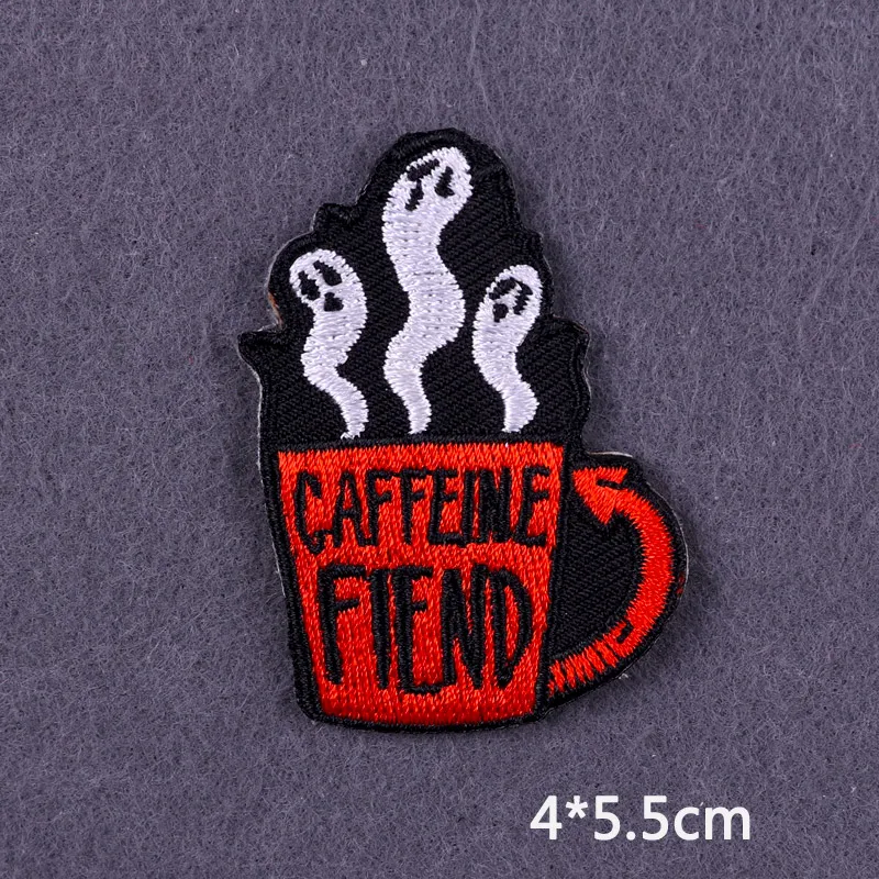 Flamme Schädel Patch Kleidung Punk Bestickt Patches Für Kleidung Eisen Auf Patch Auf Kleidung Thermoadhesive Patches Jacke Abzeichen DIY – Detail 35