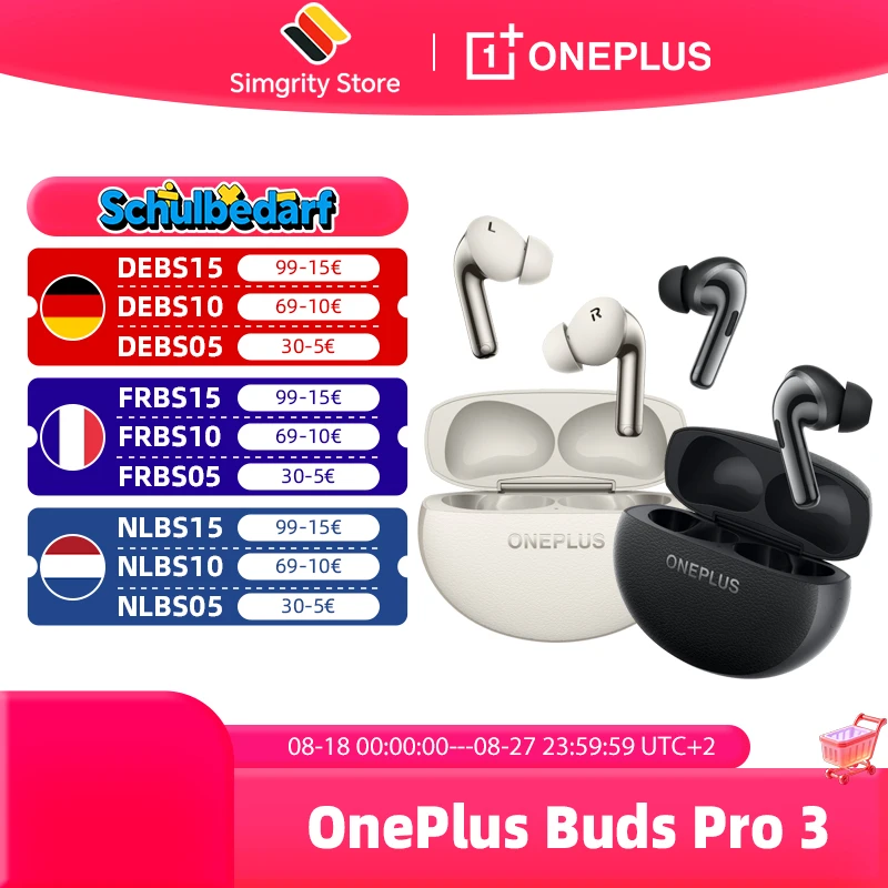 Versione globale OnePlus Buds Pro 3 Auricolare con cancellazione del rumore fino a 50 dB Audio spaziale con tracciamento della testa Audio ad alta risoluzione