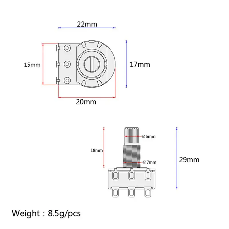 Electric Guitar Toggle Switch 3 Way In Black (Rhythm Treble) With 1Pc MN500K Dual Blend Balance Potentiometer(POT)