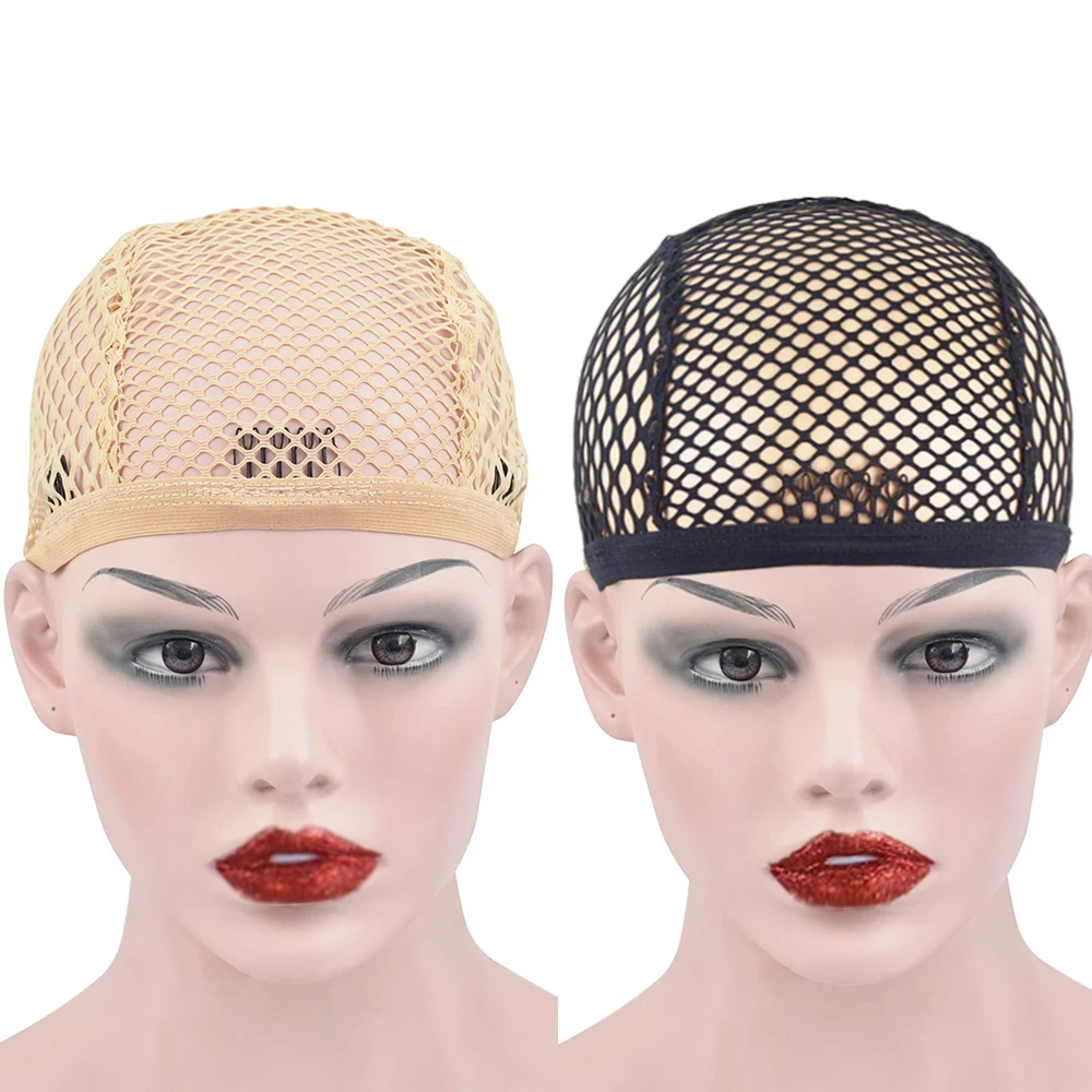 

Wig Cap Black Stretchable Crochet Wig Cap with 4 Hair Clips Mesh Braided Wig Cap for Making Wig