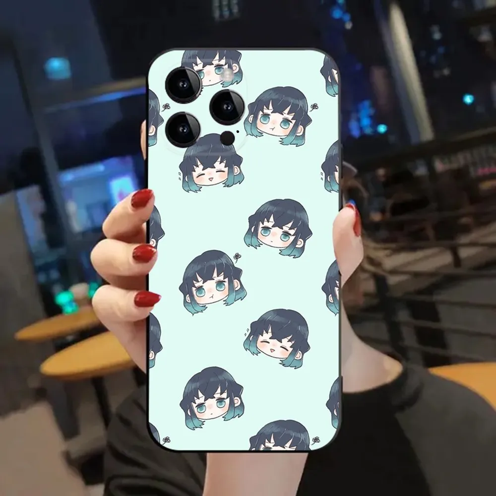 M-Muichiro Tokito Demon Slayer Phone Case For Apple iPhone 15,14,13,12,11,XS,XR,X,8,7,Pro,Max,Plus,mini Silicone Black Cover