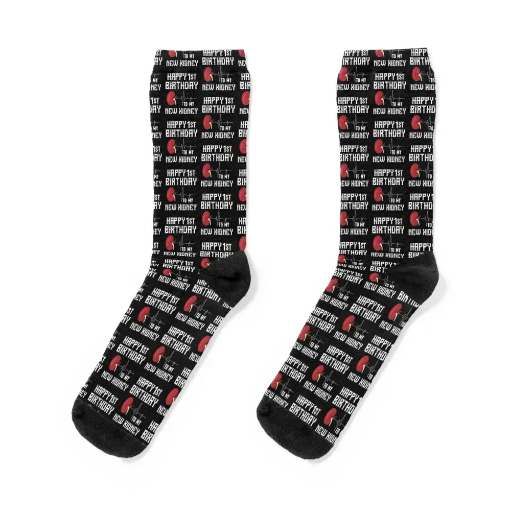 kidney transplant recipient anniversary print 1st birthday Funny Socks Rugby Stockings Socks For Men Women's