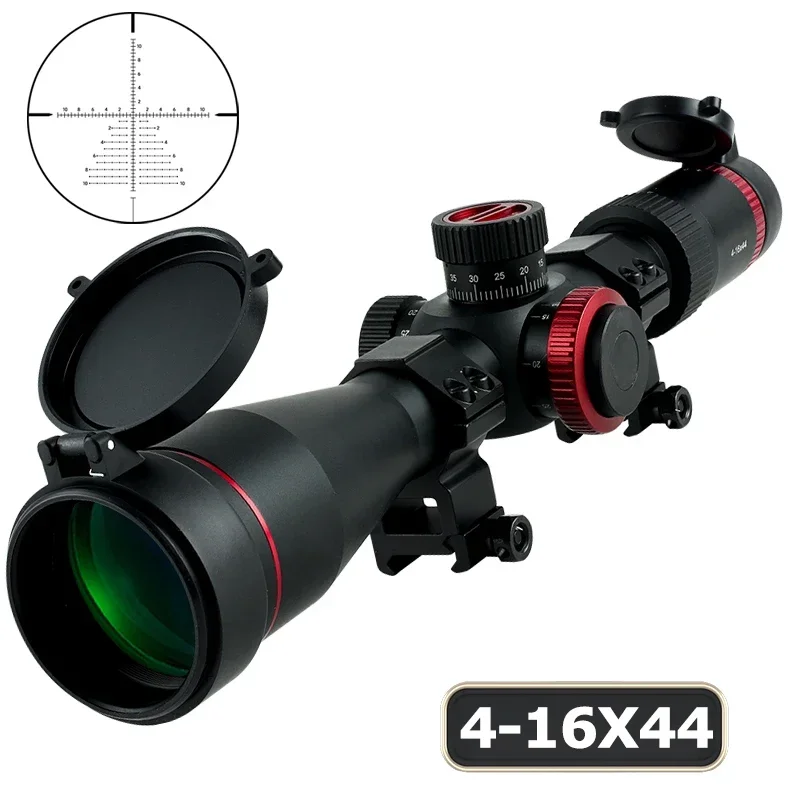 4-16X44 FFP Riflescope zoom Adjustable Tactical Scope Optical Sniper First Focal Plane Sight Airsoft Hunting Accessories 11/20mm