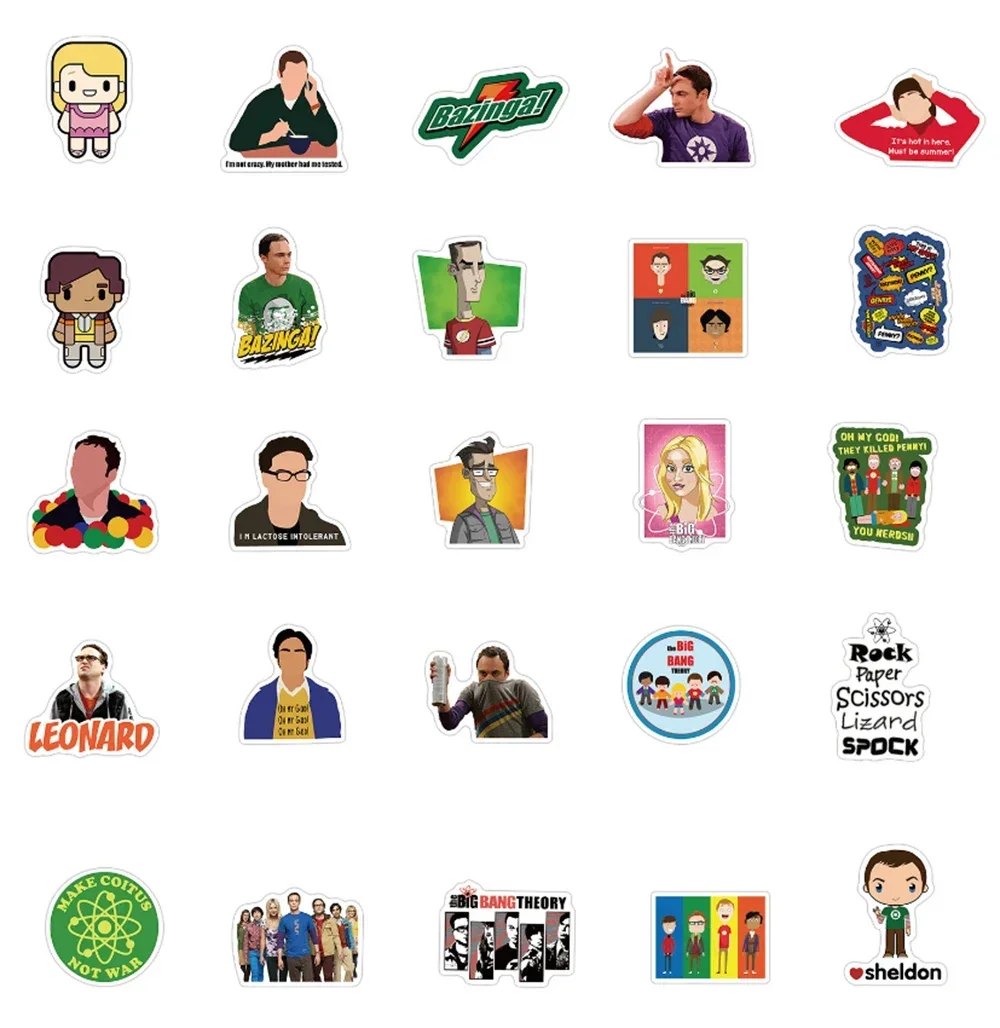 100 قطعة نظرية الانفجار الكبير المسلسلات التلفزيونية ملصقات مائي للأمتعة سيارة محمول الثلاجة سكيت مقاوم للماء الاطفال ملصق اللعب الهدايا