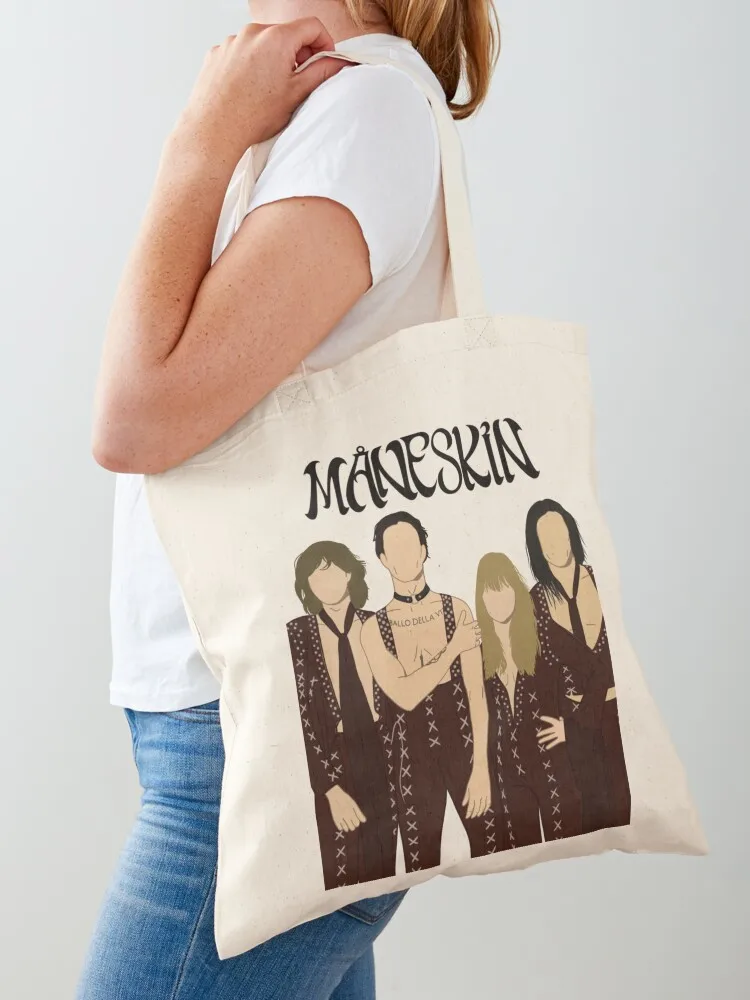 M?neskin poster Tote Bag Shopper bag women bag Lady bags Cloth Canvas Tote