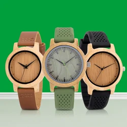 BOBO BIRD-reloj analógico de madera de bambú para hombre, cronógrafo de pulsera de cuarzo, informal, regalo personalizado