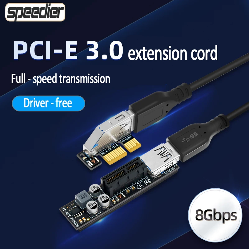 

Mini PCI-E To PCI-E X1/X4 Riser USB 3.0 PCI Express 1x Extension Cable Adapter Card 12V/30W with Power Module for Desktop PC