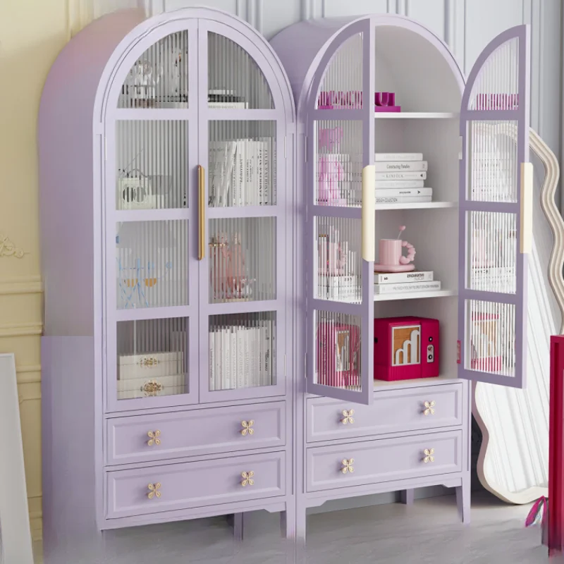 

Purple wall cabinet living room display cabinet decorative