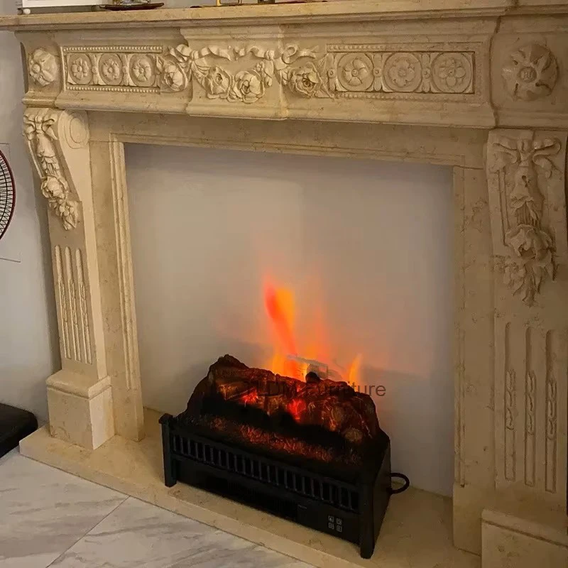 European Fireplaces Decorative Cabinet American Home Decor Simulated Firewood Flame Electronic Fireplace Charcoal Brazier Heater
