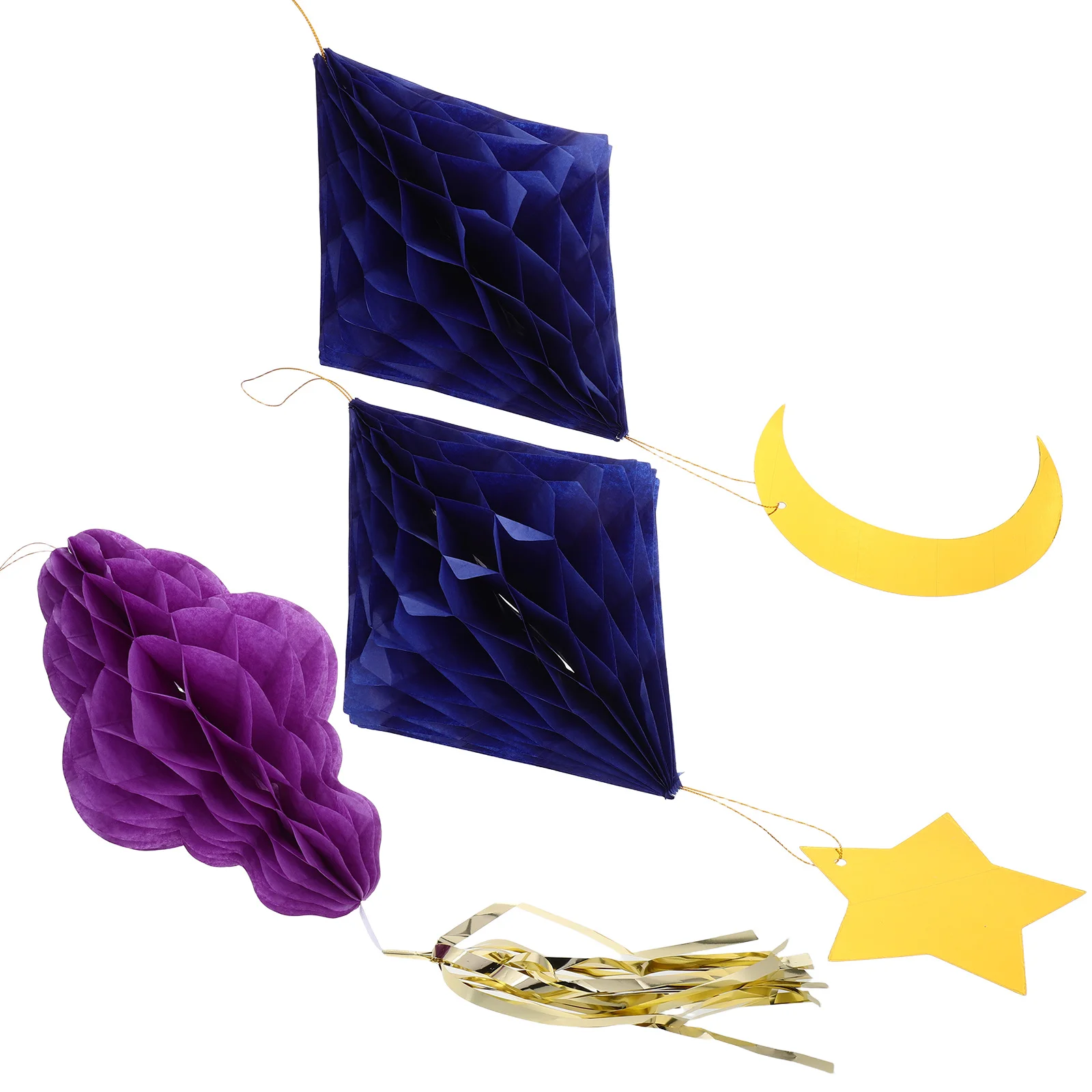 

3Pcs Honeycomb Paper Flower Balls Hanging Decorations for Christmas Birthday Graduation Party Festive Decor Mother Day Honeycomb