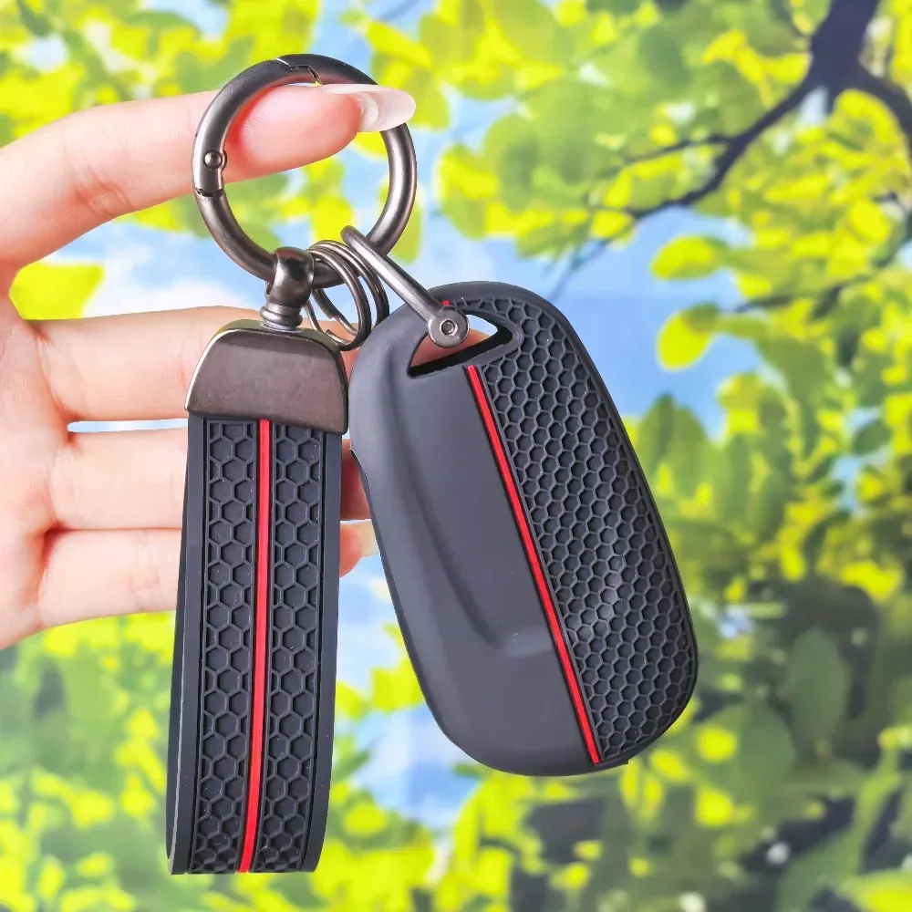 Honeycomb Grain Silicone Flip Key Shell with Keychain Fit Opel Vauxhall Astra K Corsa E Insignia B Mokka Zafira C Adam
