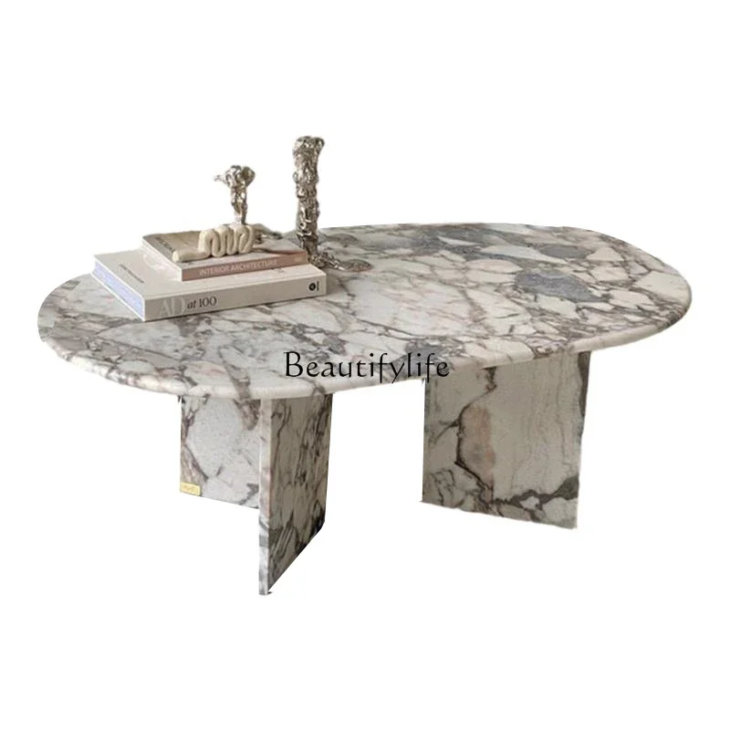 

FG26Italian light luxury natural marble coffee table living room high sense