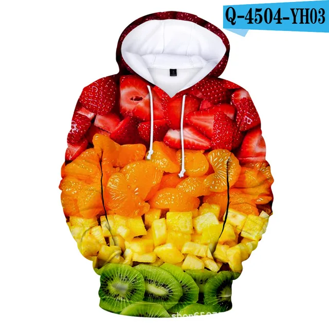Fruit 3D Print Fashion Hoodie Men Women Harajuku Long Sleeve Sweatshirts Hip Hop Tracksuits Cool Streetwear Pullovers S-7XL