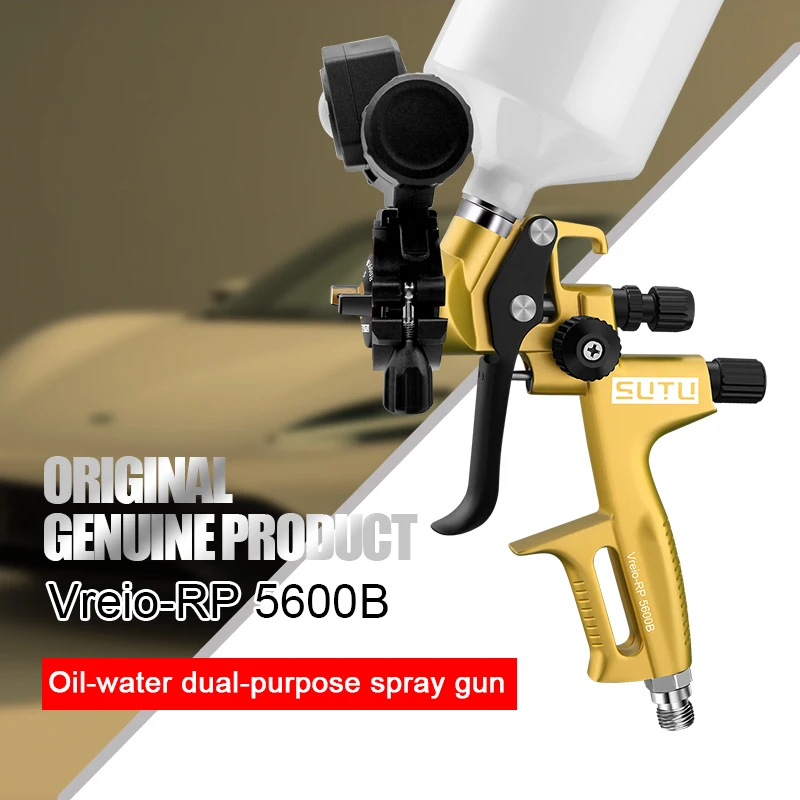 

5600 pneumatic spray gun with paint gun spotlight for automotive interior painting. The spraying is uniform and fine.
