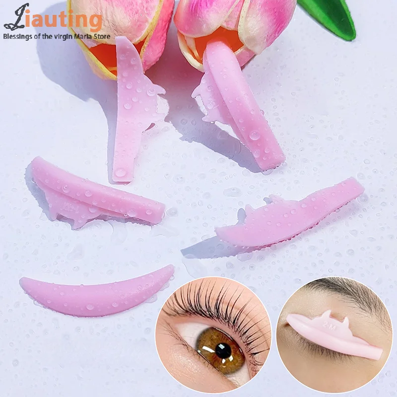 5 paires de tiges de permanente de cils réutilisables en Silicone, dessin animé monstre, coussinet de levage de cils, outils de maquillage 3D, accessoires