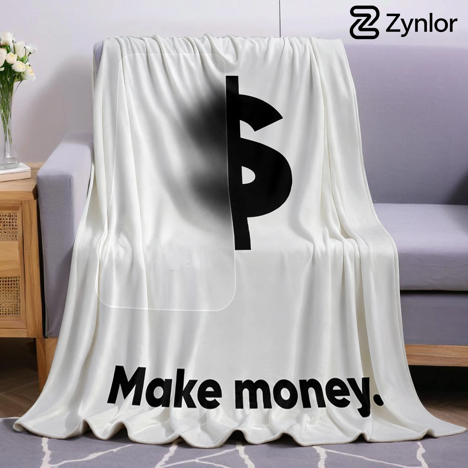Make Money Halloween Flannel Fleece Blanket Fluffy Warm Cozy Throw for Sofa Bedroom Home Holiday Decoration Gift