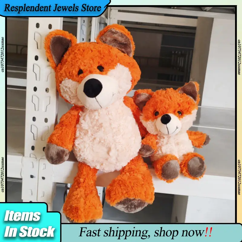 35/50cm Fox Fluffy Style Soft Action Figure Furry Long Tail Orange Fox Kawaii Home Decor Birthday Gift Collectible Toy