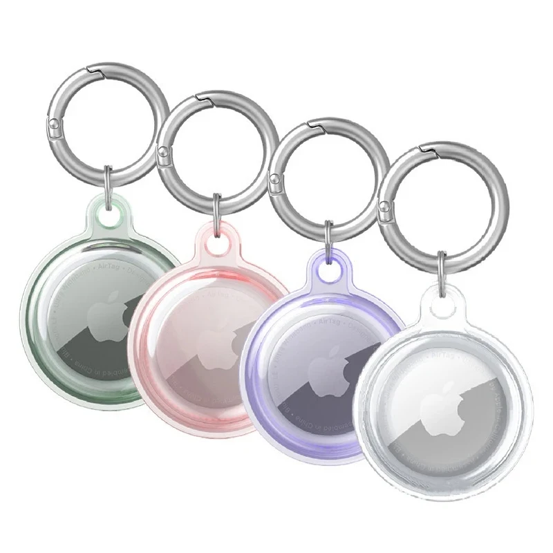 Transparent Cover For Airtag keychain holder waterproof Full Cover transparent Soft TPU Case For Apple Airtag GPS Locator Case