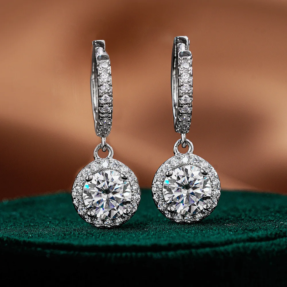 

S925 Sterling Silver Moissanite Earrings Luxury Round Moissanite Stud Earrings for Women Everyday Wear Durable Fashion Jewelry