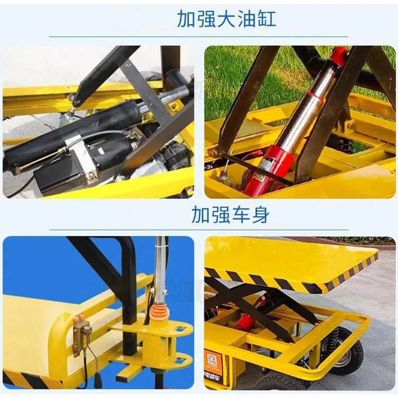 Heavy Duty Electric 4 Wheel Flatbed Truck Warehouse Transport Vehicle Hill Climbing Battery Powered Cargo Cart for Storage
