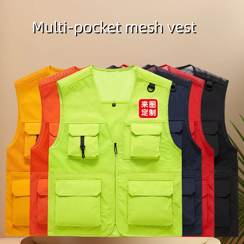 

Hot Multi-Pocket Thin men Outdoor Waistcoats Climbing Vests Multi-pocket Fishing Photography Vests Men Mesh Breathable Vests