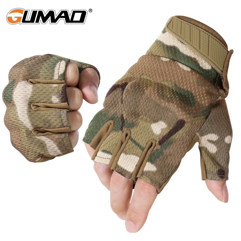 

Tactical Fingerless Gloves Breathable Half Finger Cycling Gloves Outdoor Motorcycle Riding Bike Running Paintball Sports Gloves