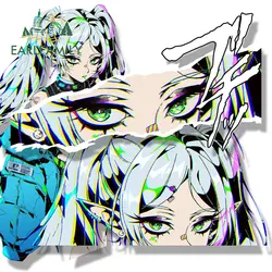 EARLFAMILY Gothic Punk Frieren Fanart Car Sticker Anime Sketch Waifu Big Head Decal JDM Cartoon Peek Girl All Out Attack Sticker
