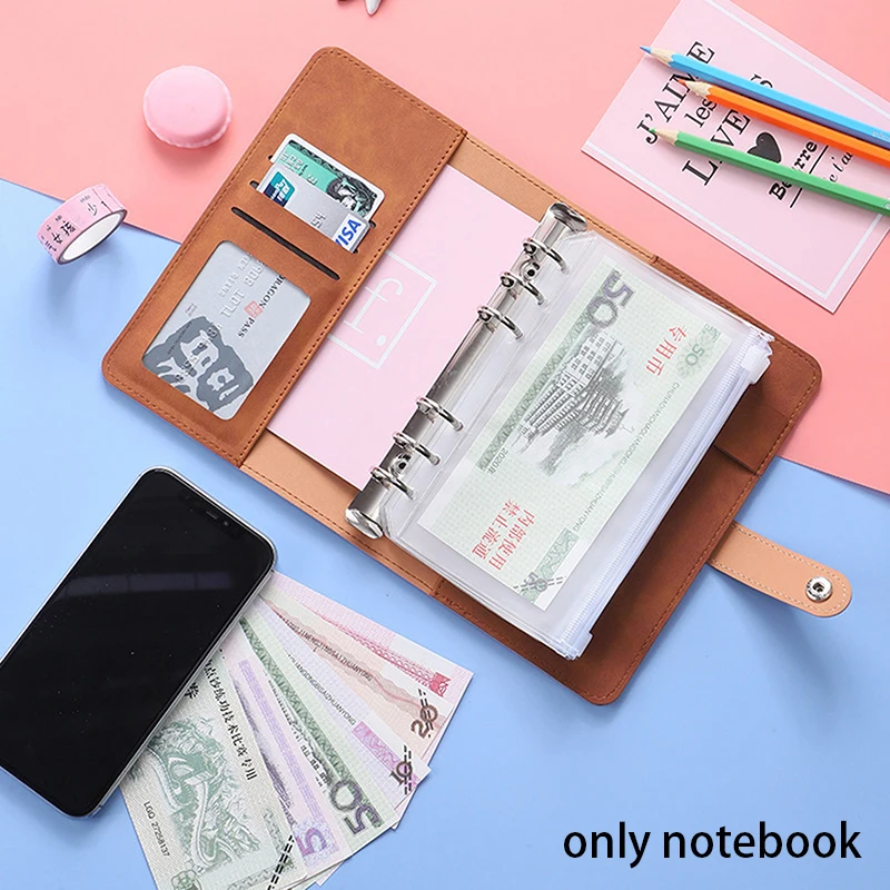 1 Set A7 Loose-leaf Notebook Binder Housing Budget Planner Cash Envelope Savings Money 6 Holes Binder For Financial Management