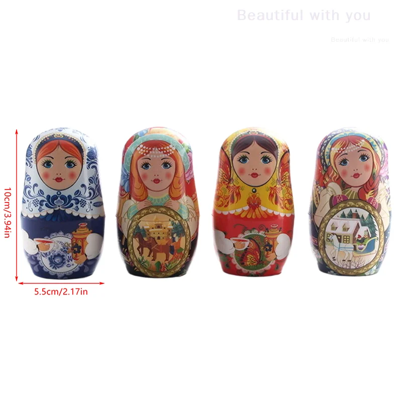 Kit de manucure pour poupée Matryoshka, ensemble de ciseaux à ongles, coupe-ongles, fournitures d'art avec ensemble de poupées gigognes décoratives, 7 pièces
